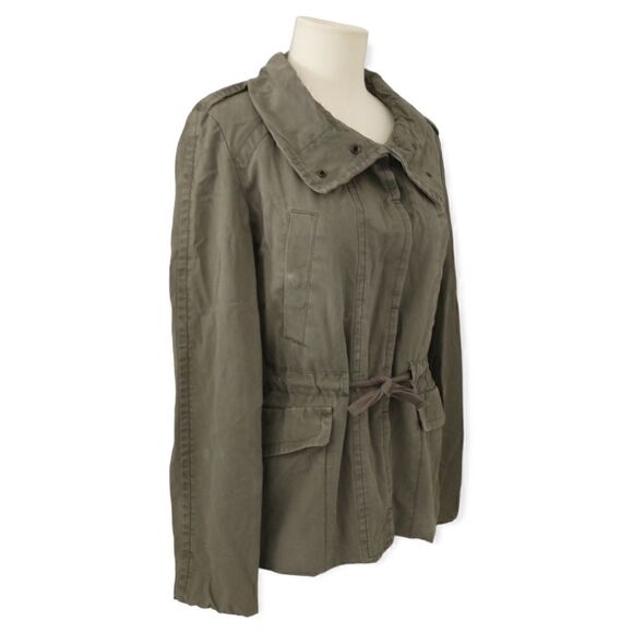 Y2K GAP Womens Army Jacket XS Chore Utility Military Barn Khaki Grunge Field - Picture 2 of 16